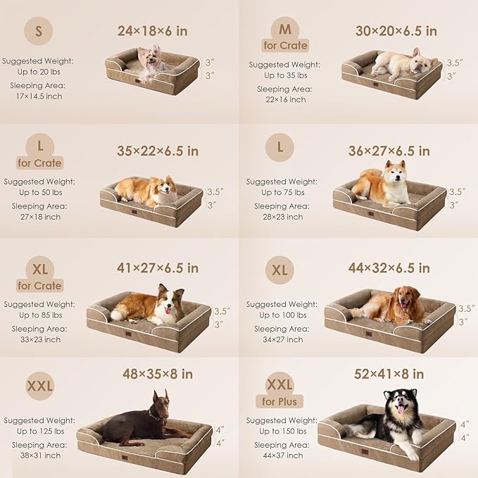 EHEYCIGA Orthopedic Dog Bed for Small Dogs, Waterproof Memory Foam Small Dog - Image 2