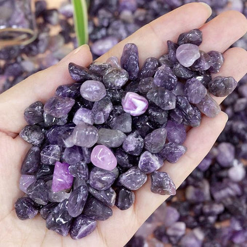 1lb Amethyst Aquarium Gravel Rocks Natural Tumbled Healing Crystal Chips Bulk - Image 2