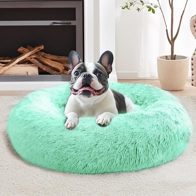 JOLLYVOGUE Calming Dog Bed Medium Size Dog, Anti-Anxiety Donut Medium Pet Bed by JOLLYVOGUE