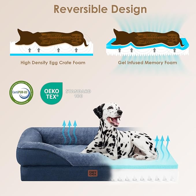 EHEYCIGA Orthopedic XL Dog Bed for Large Sized Dog, Waterproof Liner & Washable - Image 4