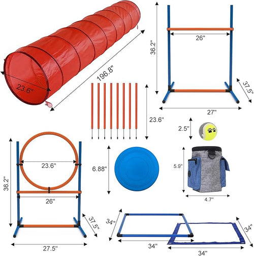 15 Piece Pets Agility Training Equipment, Obstacle Course Kit - Image 2