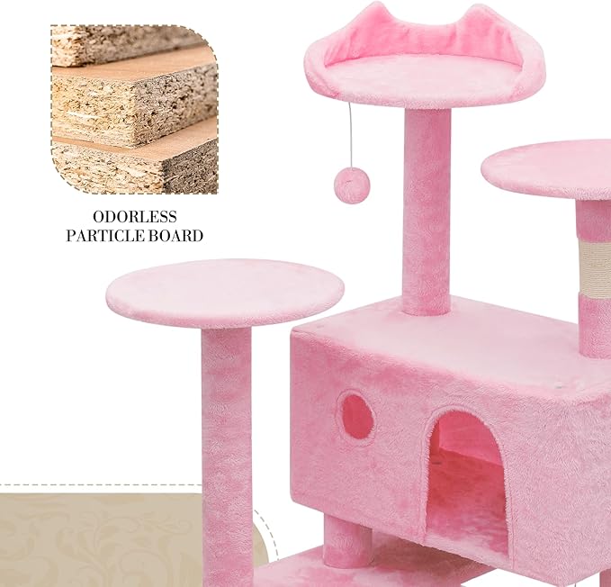 Athena Collection Cat Tree, 77 Inch Cat Tower - Image 4