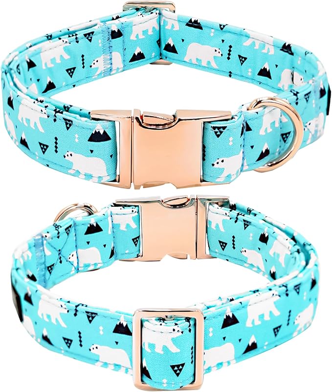 Dog Collar, Bow Dog Collar Blue Bear Pattern Pet Collar Dog Cute Bow Tie Soft - Image 4