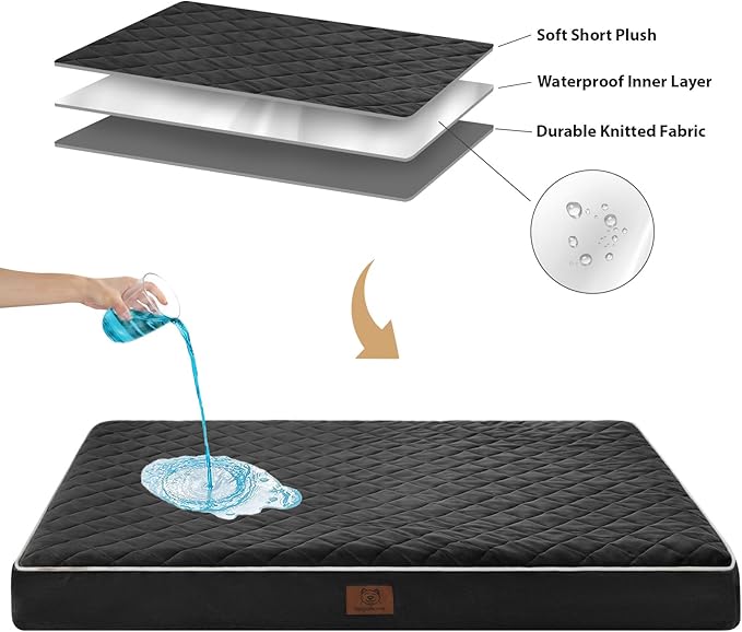 WNPETHOME Orthopedic Dog Bed for Crate, Waterproof Extra Large Dogs Bed - Image 5