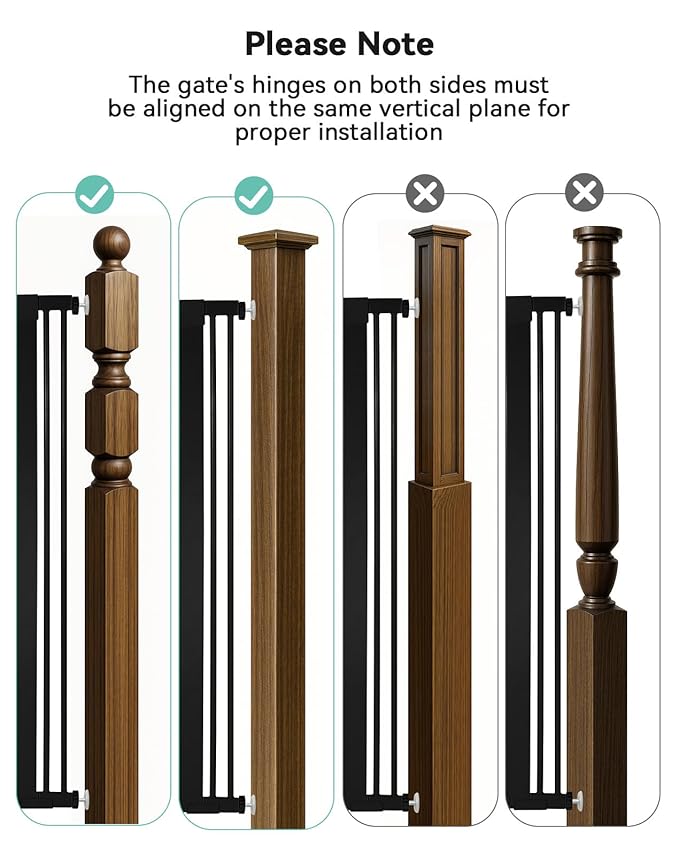 COMOMY 30" Tall Baby Gate for Stairs Doorways, Fits Openings 29.5" to 40.5" Wide - Image 8