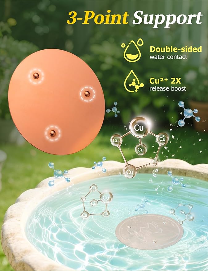 Mellbree 3-Pack Bird Bath Copper Disk, 0.6mm Reinforced 99.99% Pure Copper - Image 5