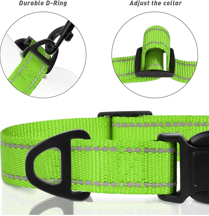 TagME Reflective Nylon Dog Collars, Adjustable Classic Collar - Image 3