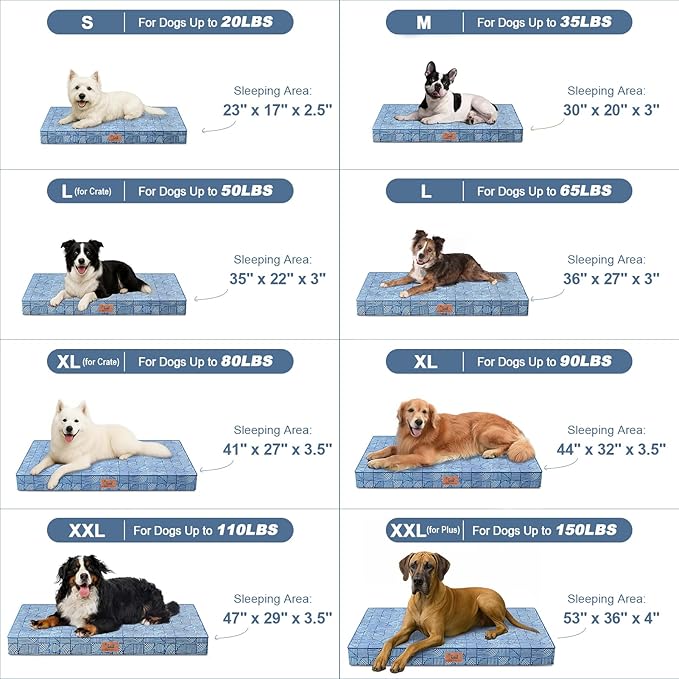 Outdoor Large Washable Dog Bed, Orthopedic Egg Crate Foam Dog Crate Mat - Image 3