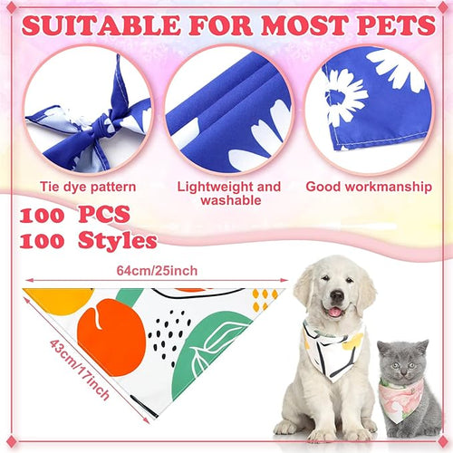 150 Pcs Boho Dog Bandanas Bulk Pet Bibs Colorful Triangle Scarf Pet Boho - Image 2