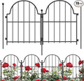 Garden Fence, 17 in x 21 ft Arched Rustproof Metal No Dig Fence Garden Fence by Blingluck