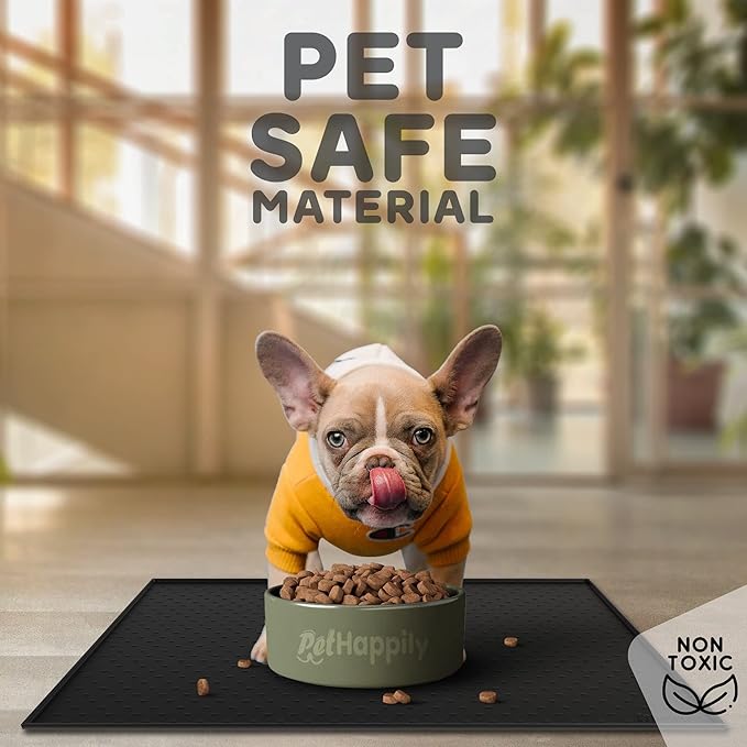 Dog Food Mat - 24x15” Large Silicone Pet Food Mat, Raised Edges - Image 3