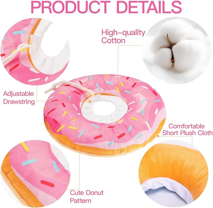 Cat Cone Collar Soft, Cute Cat Donut Collar After Surgery, Adjustable Kitten - Image 5