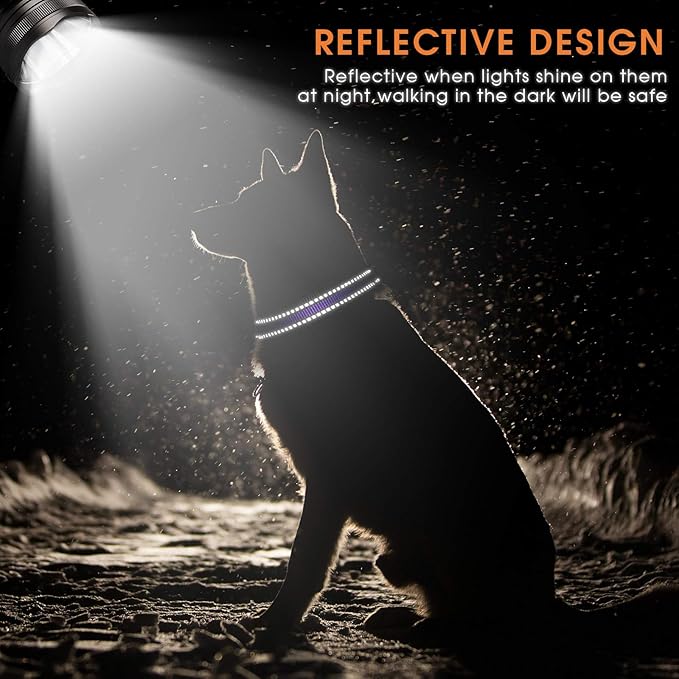 Weewooday 3 Pieces Reflective Dog Collar Nylon Adjustable Quick Release Pet - Image 3