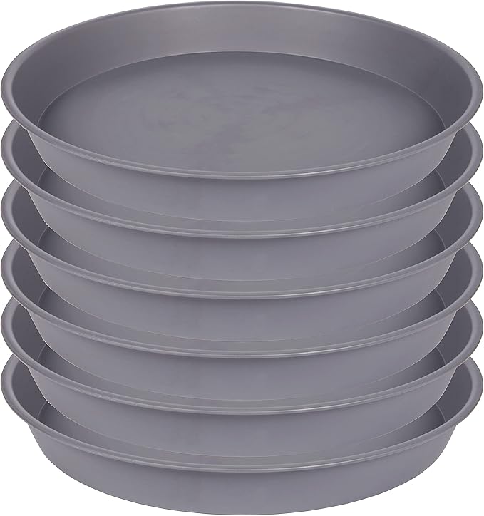 6 Pack of 10 inch Plant Saucer Gray, Heavy Duty Plastic Plant Saucer 10 inch - Image 8