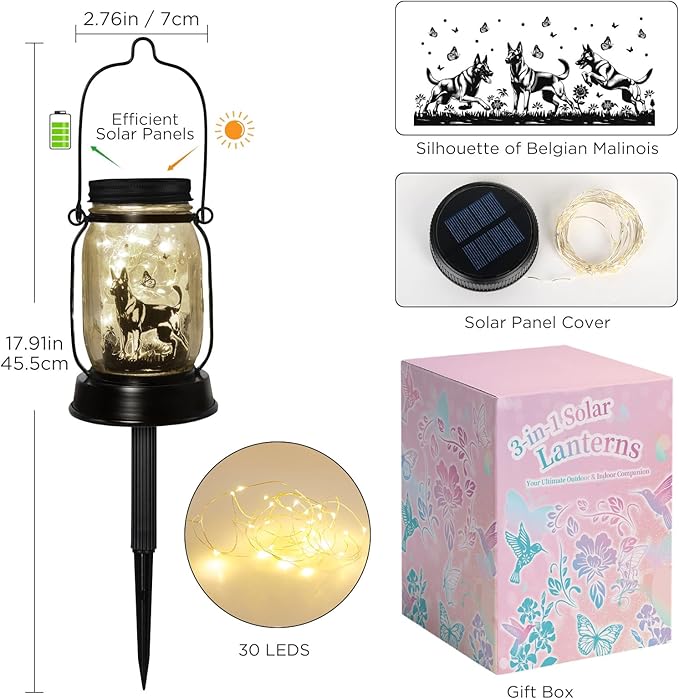 Belgian Malinois Dog Gifts for Women/Men Belgian Malinois Solar Lanterns - Image 7
