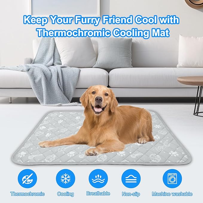 MH MYLUNE HOME Dog/Cat Cooling Mat, Arc-Chill Cooling Fiber & Endothermic Color - Image 2