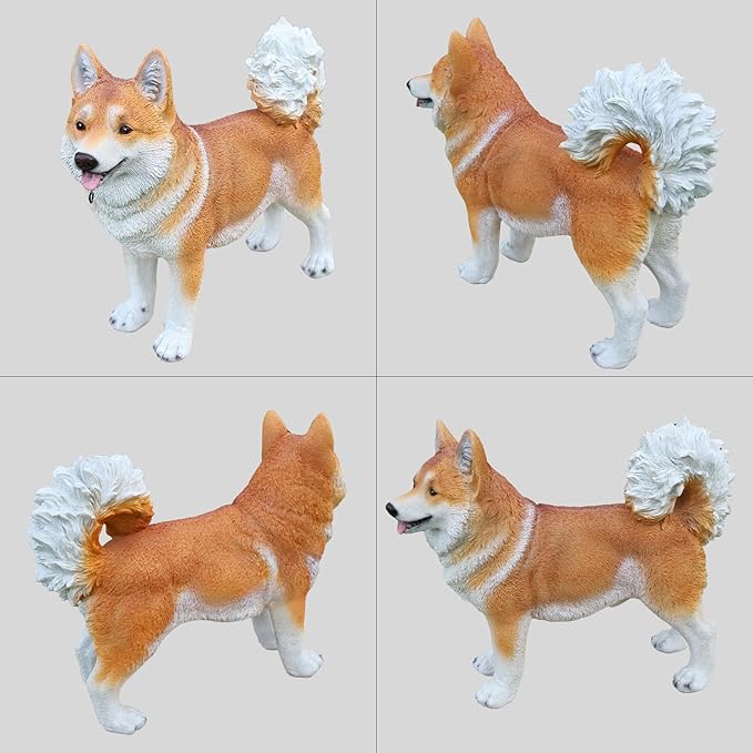 Akita Statue Outdoor Decorations – Dog Statues Outdoor Standing Yellow Akita - Image 3