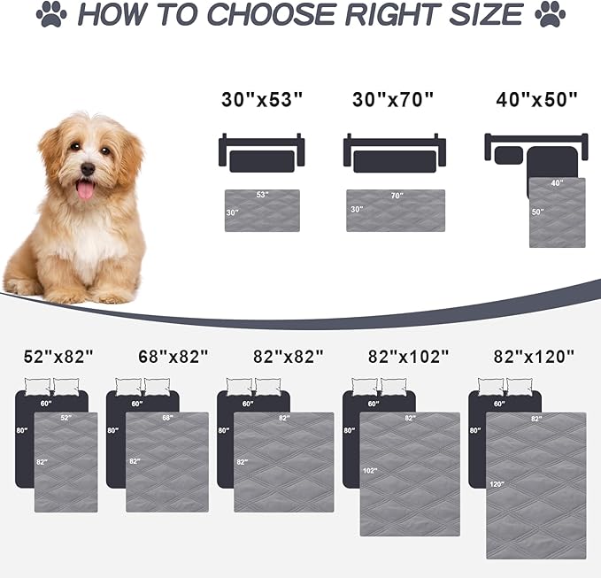 Smiry Waterproof Dog Bed Cover Blanket 52x82, Soft Reversible Pet Blanket - Image 6