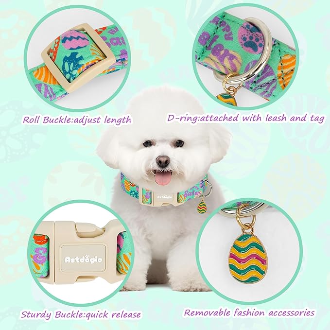 Easter Dog Collar for Large Dogs, Adjustable Green Large Dog Collar - Image 4