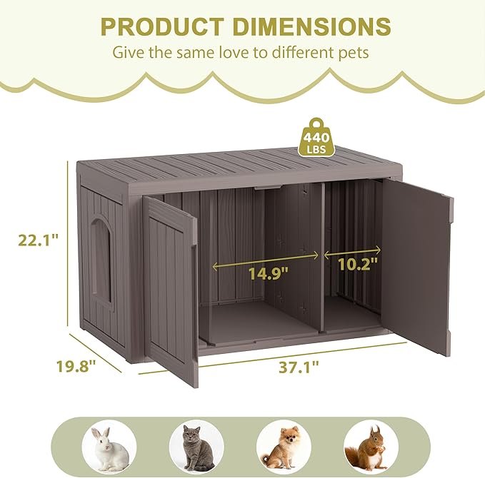 Cat Litter Box Enclosure, Hidden Enclosed Litter Box Furniture - Image 7