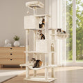 Large Cat Tree 66 Inch, Sisal Scratching Posts and Hammock, Pet Play House by Aidoly