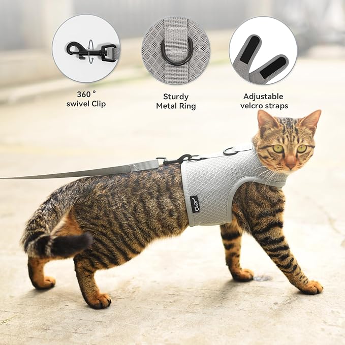 Kitty Harness and Leash for Walking Escape Proof Breathable Mesh Fabric - Image 3