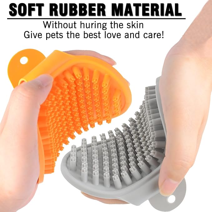 Dog Grooming Brush, Pet Shampoo Bath Brush Shedding Soothing Massage Rubber Comb - Image 3