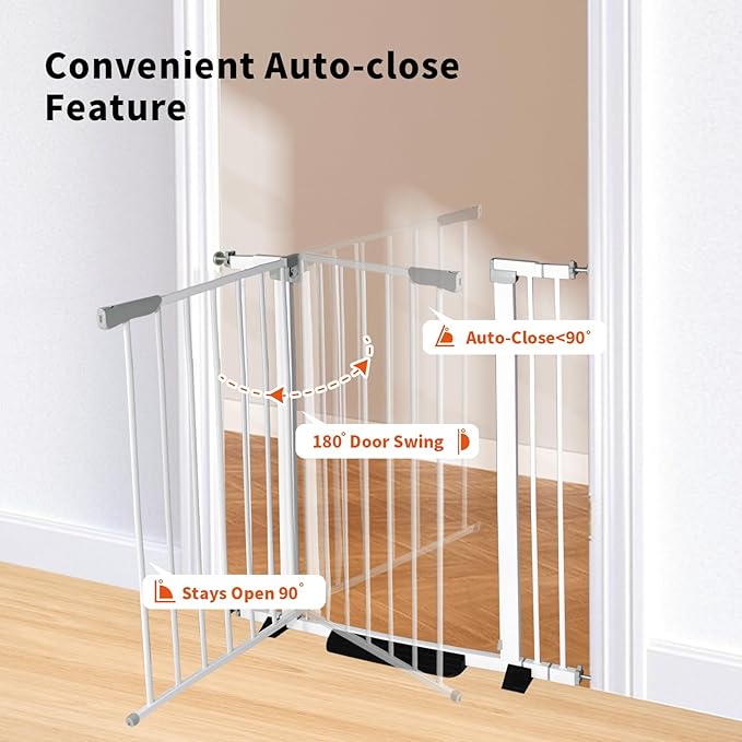 41" Tall Safety Pet Gate, Adjustable 29.92"-49.21" Wide, No Drilling Pressure - Image 3