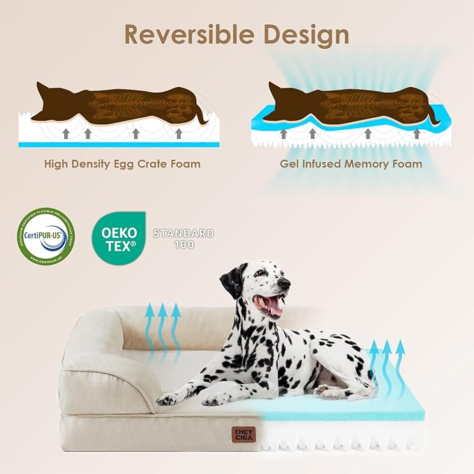 EHEYCIGA Orthopedic Dog Bed for Medium Dogs, Waterproof Memory Foam Medium Dog - Image 3