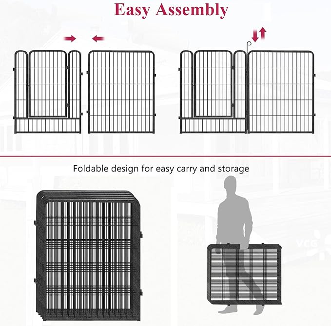 Dog Playpen Dog Fence Outdoor for Yard, 32inch 42 Panels Dog Pens Outside - Image 5