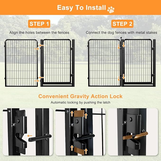 Dog Fence Outdoor Pens Outside, Portable Dog Play Pen 40" H 12 Panels Pet - Image 7