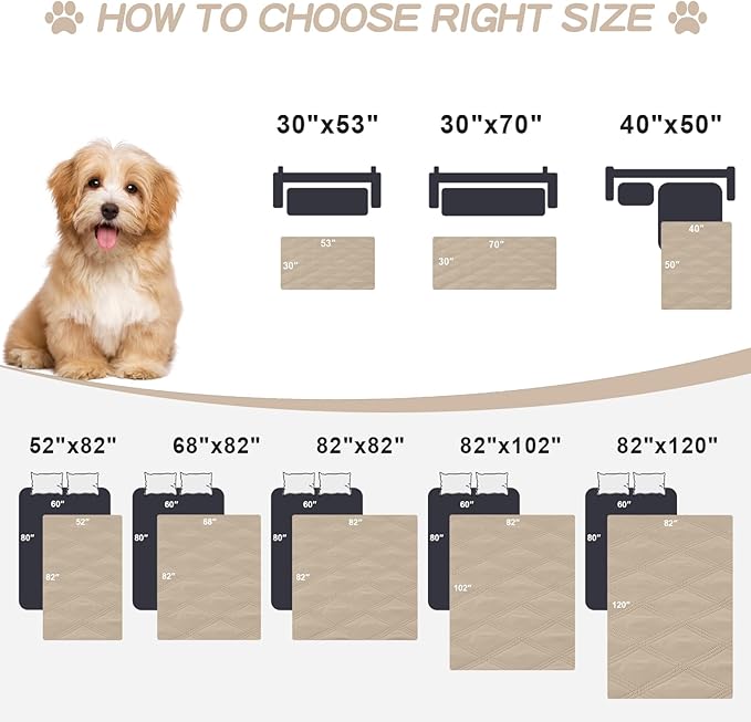 Smiry Waterproof Dog Bed Cover Blanket 82x82, Soft Reversible Pet Blanket - Image 6