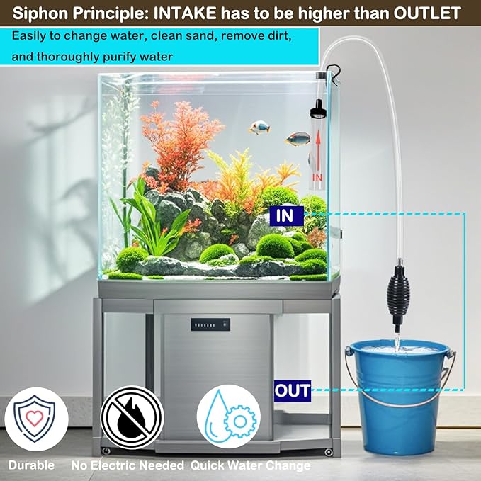 5ft Aquarium Siphon Vacuum Cleaner-Hand Siphon Pump Water Changer - Image 6