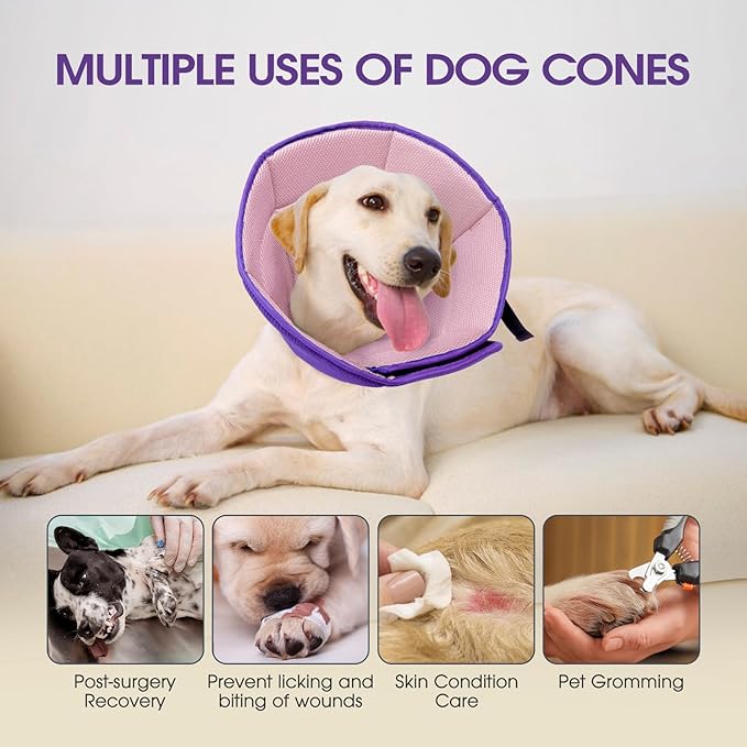 Dog Cone Collar After Surgery for Large Dogs, Adjustable Soft Cone for Dogs to - Image 5