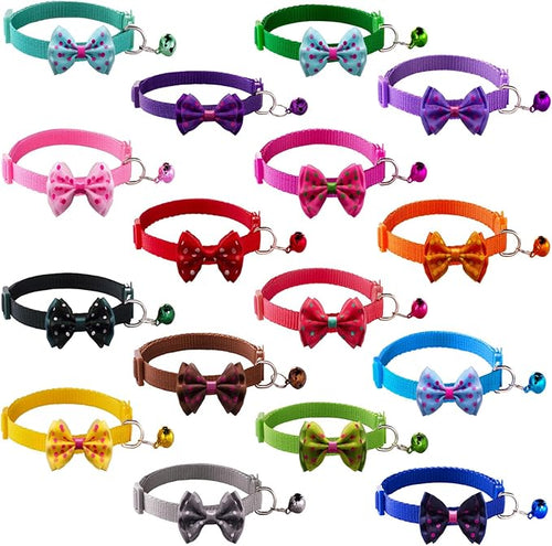 16 PCS Cute Cat Collars with Bells by TAMHOO