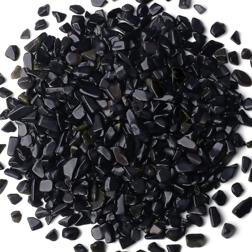 1lb Obsidian Aquarium Gravel Rocks Natural Tumbled Healing Crystal Chips Bulk by YATOJUZI