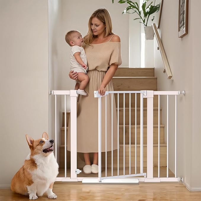 Mumeasy 29.6-46" Baby Gate for Stairs, Pressure Mounted Dog Gate for Doorways by Mumeasy-FocusonBabyPetSafetyGate