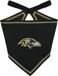 Pets First NFL Baltimore Ravens TIE Bandana, Size Small/Medium. Dog Bandana by PETSFIRST