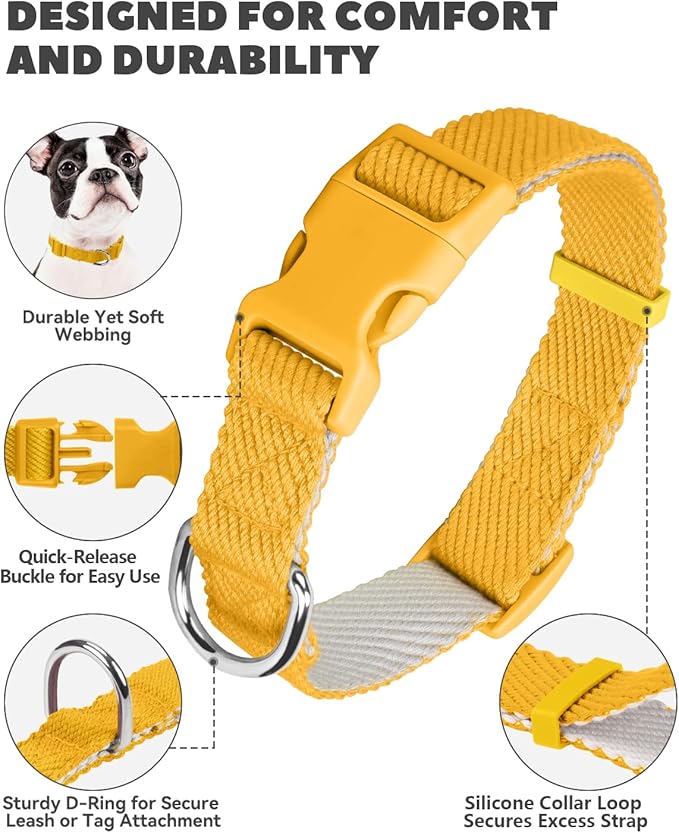 Dynmeow Soft and Breathable Cotton Dog Collar, Durable Adjustable Heavy-Duty - Image 7