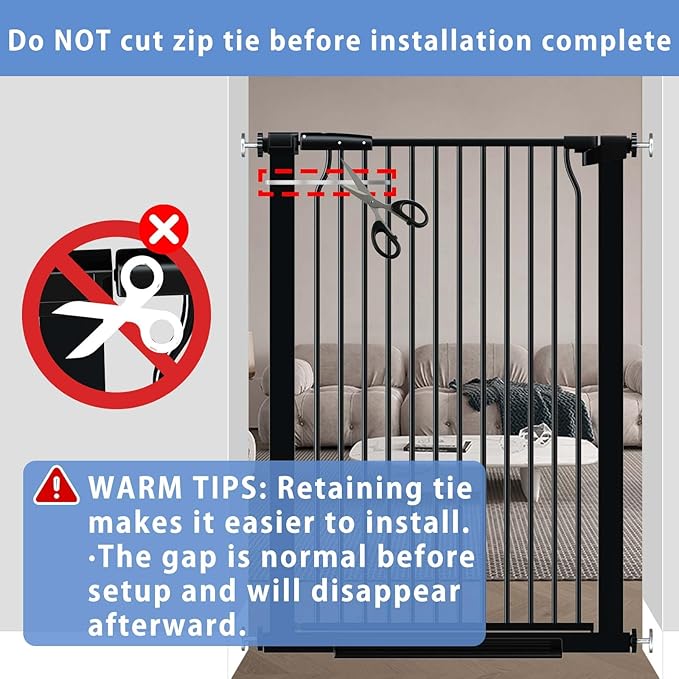40.5" Extra Tall Baby Gate No Drill, 54.7"-60.2" Extra Wide Dog Pet Gate Indoor - Image 6