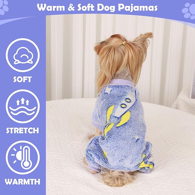 Dog Pajamas Pjs Small, Fall Winter Fleece Sweater Cute Extra Small Puppy - Image 2
