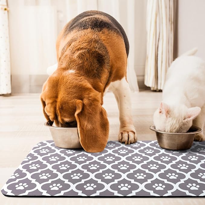 Dog Food Mat 12X20 Inch Pet Feeding Absorbent Mats - Image 7