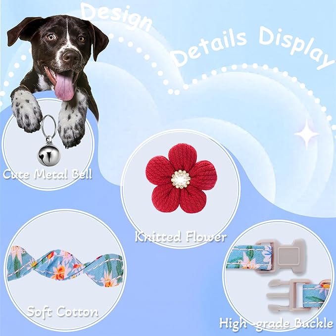 Medium Dog Collar with Flower, Dog Collars - Image 2