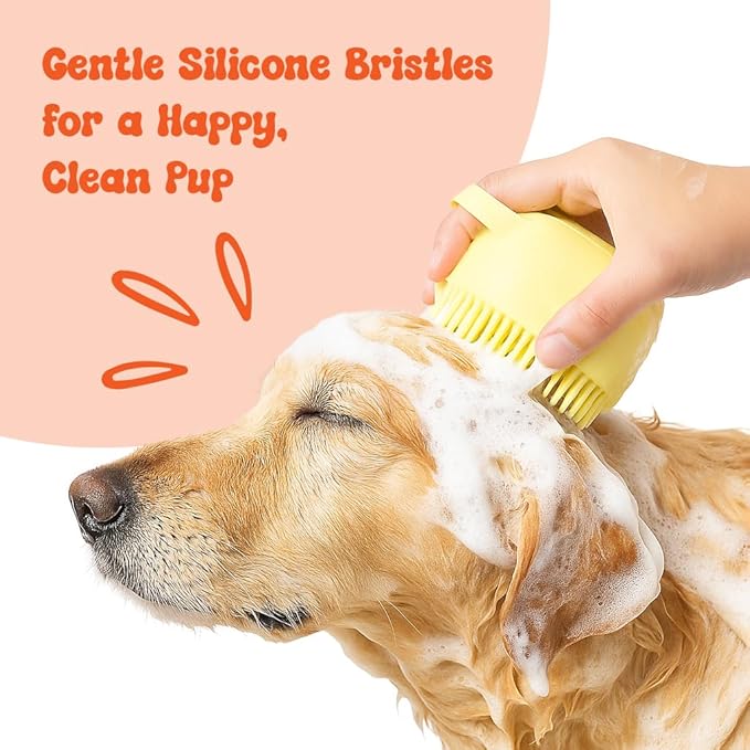 HamInWay Dog Bath Brush, 2-in-1 Dog Grooming Brush - Image 4