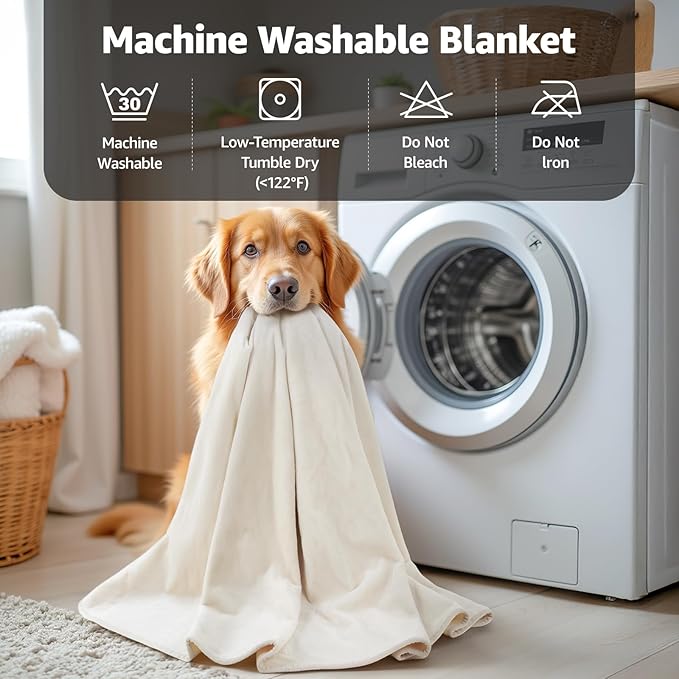 LOOBANI Waterproof Blanket for Bed: Reversible Soft Flannel Queen Bed Blanket - Image 9