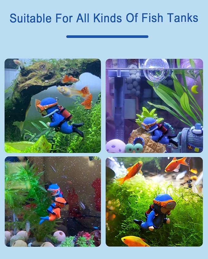 2-Pack Cute Little Diver Aquarium Decorations - Image 5