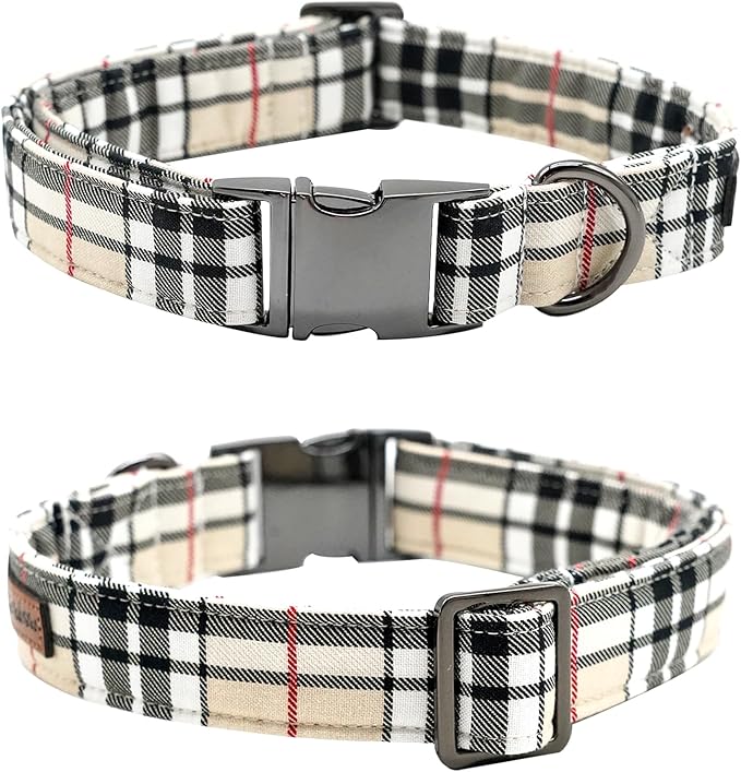 Dog Collar, Bow Dog Collar Plaid Pet Collar Dog Cute Pet Bow Soft Girl or Boy - Image 4