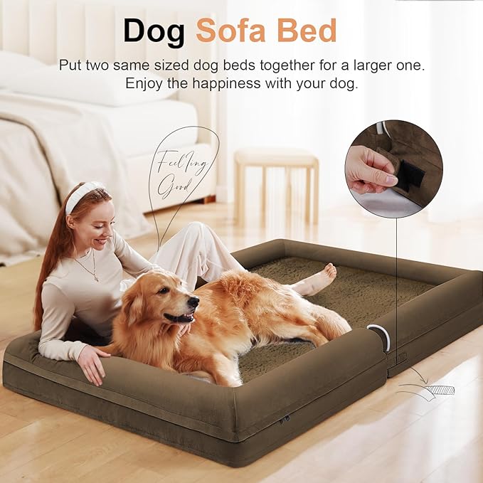 Large Dog Bed Orthopedic Washable: Jumbo Dog Bed Bolster Extra Large Dogs Egg - Image 3