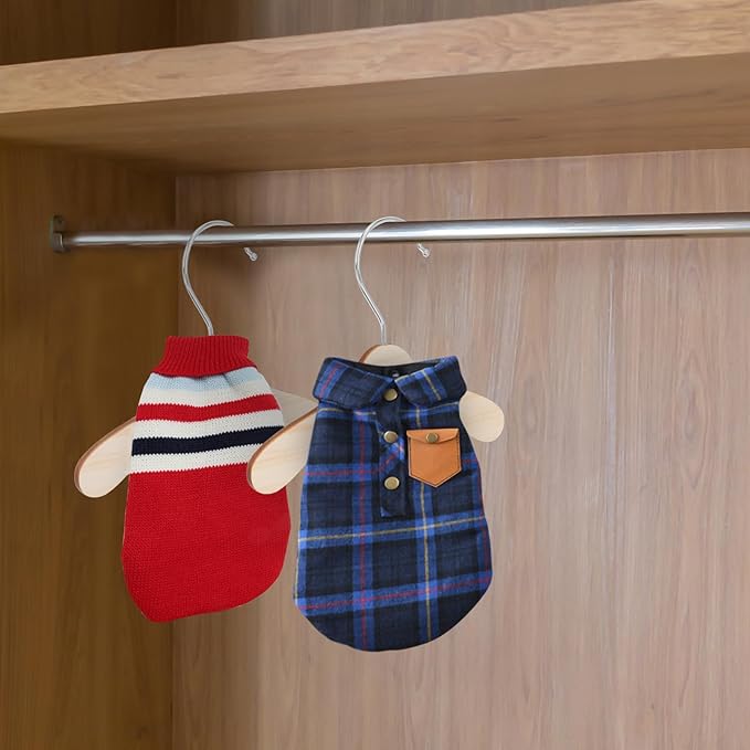 Wooden Dog Clothes Hangers 10pcs 8.66 Inch Sturdy Wear-Resistant Pet Accessory - Image 4
