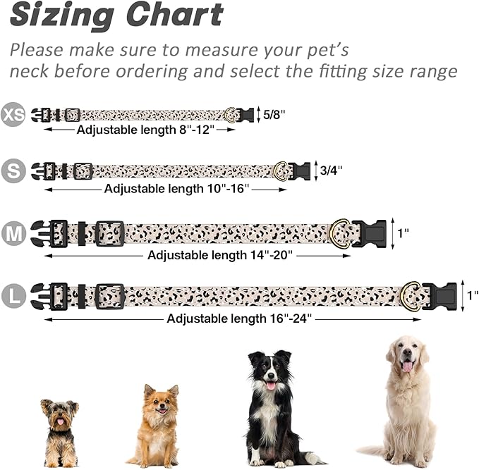 Reflective Dog Collar for Large Dogs, Cute Leopard Style Adjustable Heavy-Duty - Image 7